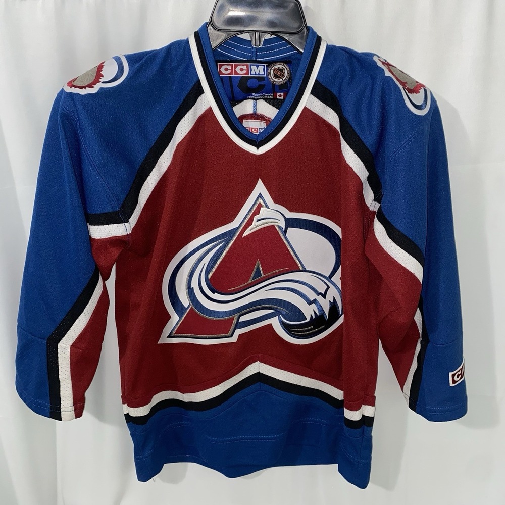 Vintage CCM Colorado Avalanche Hockey Jersey Youth Boys L/XL